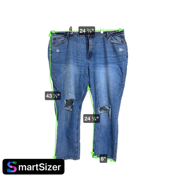 And Now This Women's Jeans 24W Blue Boyfriend Distressed - Picture 3 of 7